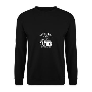 Lustiger Sprichwort Dad of Twins Dad Vaters Tag ne - Unisex Pullover - Schwarz - Vorne - Alina (178cm) & Michal (187cm)