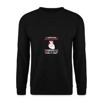 Funny Open Heart Operation Art pour hommes - Sweat-shirt Unisexe - noir - Devant - Alina (178cm) & Michal (187cm)