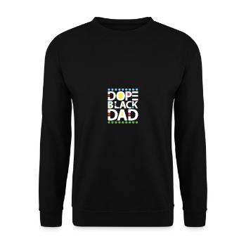 Funny Dad Vathers Day Dad Schwarzer Vater Schwarze - Unisex Pullover - Schwarz - Vorne - Alina (178cm) & Michal (187cm)
