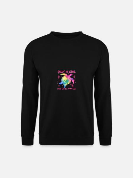 Spaß die Mädchen, die Schildkröten liebt - Frauen - Unisex Pullover - Schwarz