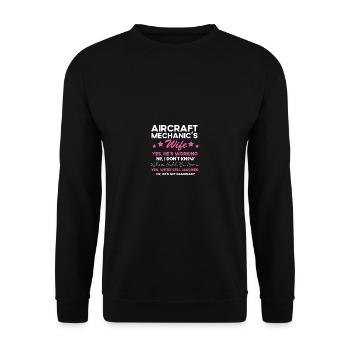 Funny Airplane Mechanic Mrs. Women Fra - Unisex Sweatshirt - black - Front - Alina (178cm) & Michal (187cm)