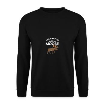 Drôle de conception de wapiti pour hommes Femmes Garçons Tétées - Sweat-shirt Unisexe - noir - Devant - Alina (178cm) & Michal (187cm)