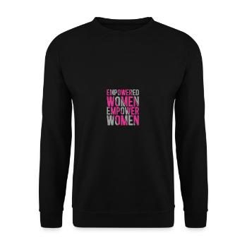 Une citation féministe autonomise les femmes qui sont des femmes - Sweat-shirt Unisexe - noir - Devant - Alina (178cm) & Michal (187cm)