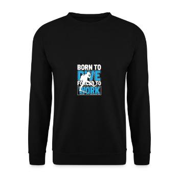 Vintage born to dive forced to work - Unisex Sweatshirt - black - Front - Alina (178cm) & Michal (187cm)