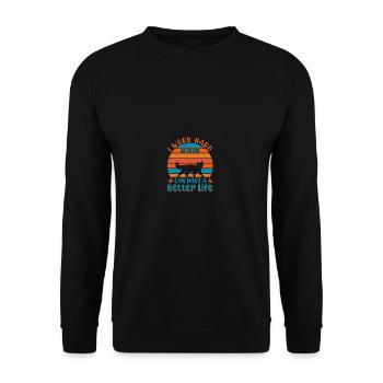 Je travaille dur pour donner à mon chat un meilleur - Sweat-shirt Unisexe - noir - Devant - Alina (178cm) & Michal (187cm)