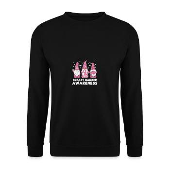 Gnome's breast cancer awareness peace lovers geg - Unisex Sweatshirt - black - Front - Alina (178cm) & Michal (187cm)