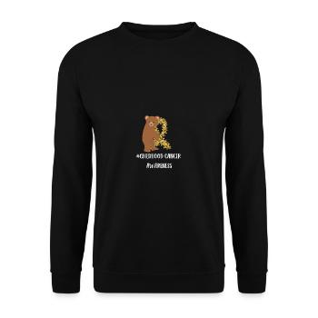Kindheit Krebsbewusstseinsbär Ribbon Funny.co - Unisex Pullover - Schwarz - Vorne - Alina (178cm) & Michal (187cm)