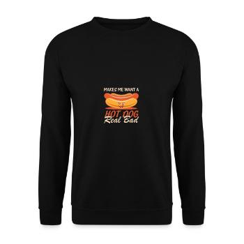 La citation des amateurs de hot-dogs me fait réfléchir - Sweat-shirt Unisexe - noir - Devant - Alina (178cm) & Michal (187cm)