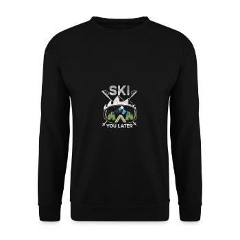 Ski, später Winter Sport Alpine Ski Ski Ski Skifah - Unisex Pullover - Schwarz - Vorne - Alina (178cm) & Michal (187cm)