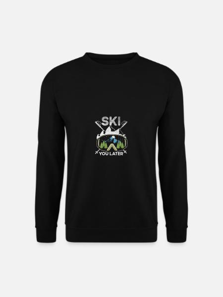 Ski, plus tard hiver Sport Ski alpin Ski Ski Ski Ski - Sweat-shirt Unisexe - noir