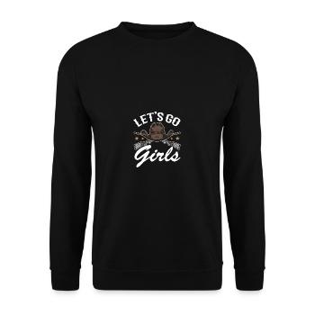 Rodeo Western Country Southern Hut - let's girls - Unisex Sweatshirt - black - Front - Alina (178cm) & Michal (187cm)