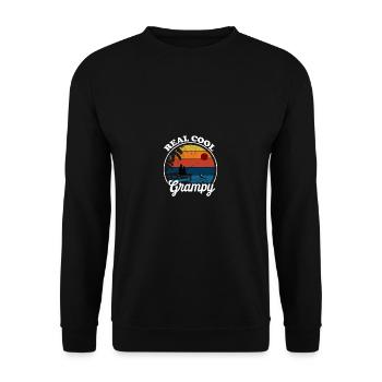 Retro Vintage Roll Style Cool Grampy Fischerlieb - Sweat-shirt Unisexe - noir - Devant - Alina (178cm) & Michal (187cm)