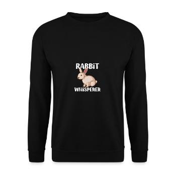 Rabbit Funny Quote Whisperer Cute Kan - Unisex Sweatshirt - black - Front - Alina (178cm) & Michal (187cm)