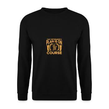 Mein Pensionsplan ist auf dem Weg - Golfspieler Go - Unisex Pullover - Schwarz - Vorne - Alina (178cm) & Michal (187cm)
