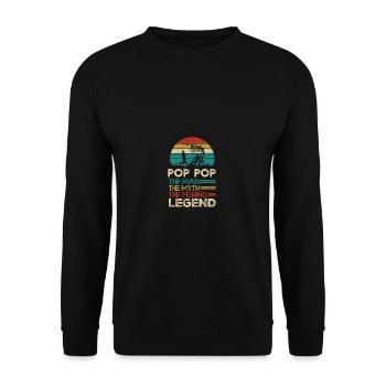 Pop-pop l’homme, le mythe de la bénédiction du pêcheur Vin - Sweat-shirt Unisexe - noir - Devant - Alina (178cm) & Michal (187cm)
