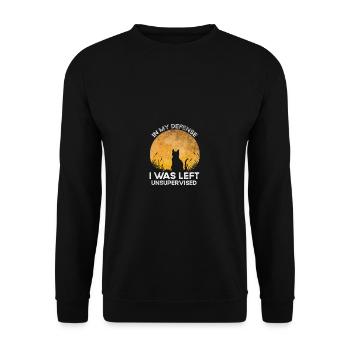 Zu meiner Verteidigung wurde ich unbeaufsichtigte - Unisex Pullover - Schwarz - Vorne - Alina (178cm) & Michal (187cm)