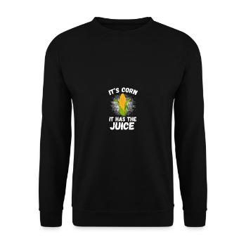 It's corn, funny trendy design It's corn - Unisex Sweatshirt - black - Front - Alina (178cm) & Michal (187cm)