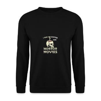 I run scarier with coffee and horror movies - Unisex Sweatshirt - black - Front - Alina (178cm) & Michal (187cm)