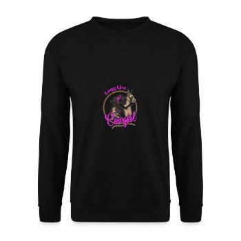 Lustige Quote Pferdbesitzer Mädchen Kuhmädchen Vin - Unisex Pullover - Schwarz - Vorne - Alina (178cm) & Michal (187cm)