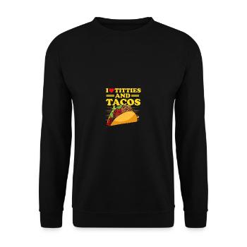 Funny quote I love tits cat owners and - Unisex Sweatshirt - black - Front - Alina (178cm) & Michal (187cm)