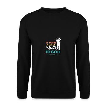 Golf Gag Fun Vintage Golf Balls Pun Jok Control - Unisex Sweatshirt - black - Front - Alina (178cm) & Michal (187cm)