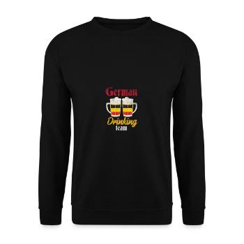 German Drinking Team German Beer Cheers - Unisex Sweatshirt - black - Front - Alina (178cm) & Michal (187cm)