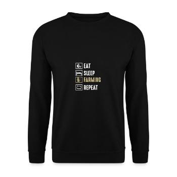 Citation amusante manger le sommeil reproduction répétition - Sweat-shirt Unisexe - noir - Devant - Alina (178cm) & Michal (187cm)