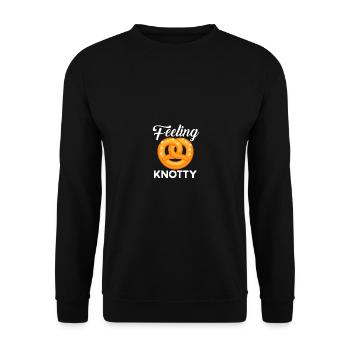 Feel Knotty Weiche Brezel Liebe Brezeln Foodie Foo - Unisex Pullover - Schwarz - Vorne - Alina (178cm) & Michal (187cm)