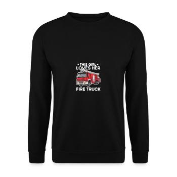 Art cool de camion de pompiers pour les filles enfants feu - Sweat-shirt Unisexe - noir - Devant - Alina (178cm) & Michal (187cm)
