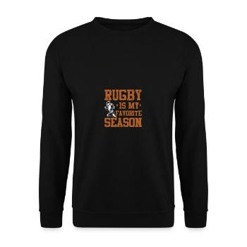 Rugby ist mein Lieblingssaison -Rugby -Spieler - Unisex Pullover - Schwarz - Vorne - Alina (178cm) & Michal (187cm)