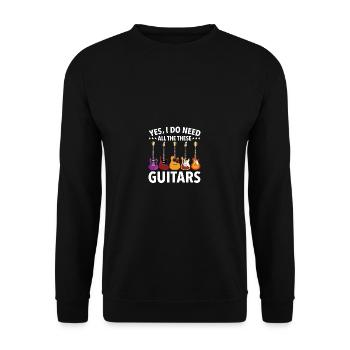 Ja, ich brauche alle diese Gitarren - Unisex Pullover - Schwarz - Vorne - Alina (178cm) & Michal (187cm)