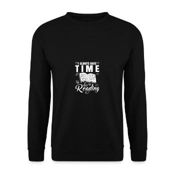 J’ai toujours le temps de lire - Sweat-shirt Unisexe - noir - Devant - Alina (178cm) & Michal (187cm)