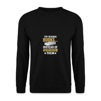 Essayez de lire des livres au lieu de les lire. - Sweat-shirt Unisexe - noir - Devant - Alina (178cm) & Michal (187cm)