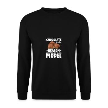 Le chocolat est la raison pour laquelle je n’ai pas de modèle bi - Sweat-shirt Unisexe - noir - Devant - Alina (178cm) & Michal (187cm)