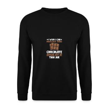 J’aimerais pouvoir faire du chocolat comme par magie - Sweat-shirt Unisexe - noir - Devant - Alina (178cm) & Michal (187cm)