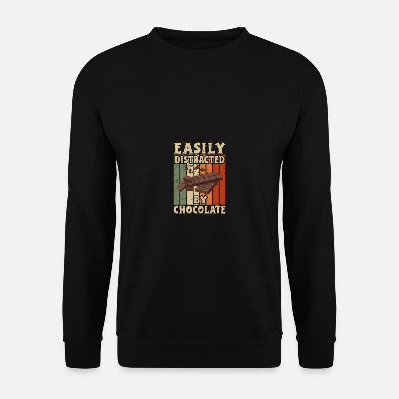 Leicht durch Schokolade ablenkt - Unisex Pullover - Schwarz