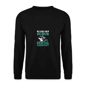 Vivez l’assistante dentaire Peeling Life - Sweat-shirt Unisexe - noir - Devant - Alina (178cm) & Michal (187cm)