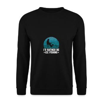 I'd rather be ice fishing - Unisex Sweatshirt - black - Front - Alina (178cm) & Michal (187cm)