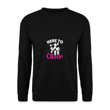 Hier, um lustige Cheerleader zu jubeln - Unisex Pullover - Schwarz - Vorne - Alina (178cm) & Michal (187cm)