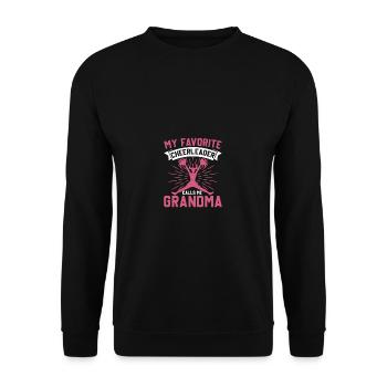 Meine Lieblings -Cheerleaderin nennt mich Oma - Unisex Pullover - Schwarz - Vorne - Alina (178cm) & Michal (187cm)