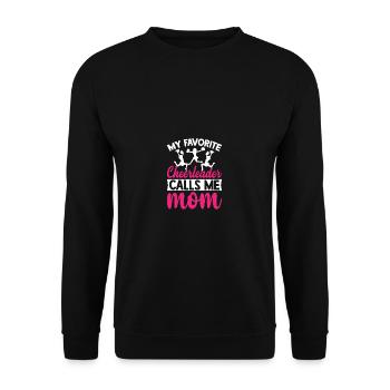 Meine Lieblings -Cheerleaderin nennt mich Mama lus - Unisex Pullover - Schwarz - Vorne - Alina (178cm) & Michal (187cm)