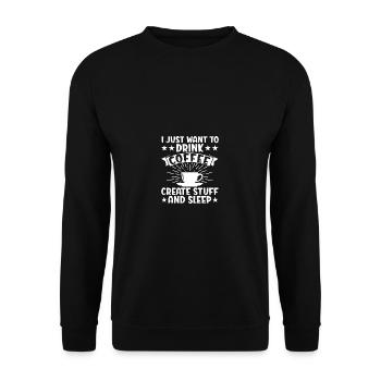 Je veux juste boire du café et dormir - Sweat-shirt Unisexe - noir - Devant - Alina (178cm) & Michal (187cm)
