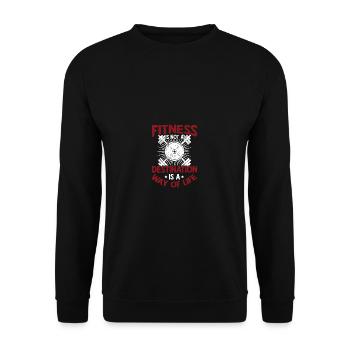 Fitness is not a goal is a way of life - Unisex Sweatshirt - black - Front - Alina (178cm) & Michal (187cm)