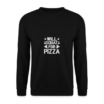 Will squat after pizza fitness - Unisex Sweatshirt - black - Front - Alina (178cm) & Michal (187cm)