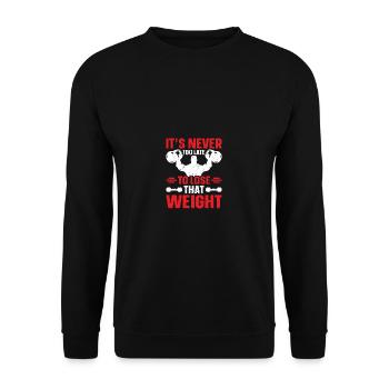 It's never too late to lose that weight - Unisex Sweatshirt - black - Front - Alina (178cm) & Michal (187cm)