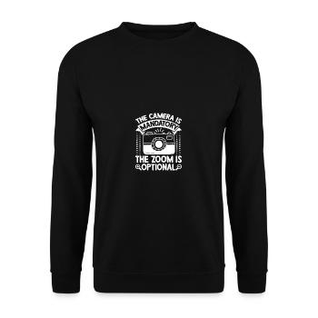L’appareil photo est obligatoire Le zoom est optionnel - Sweat-shirt Unisexe - noir - Devant - Alina (178cm) & Michal (187cm)