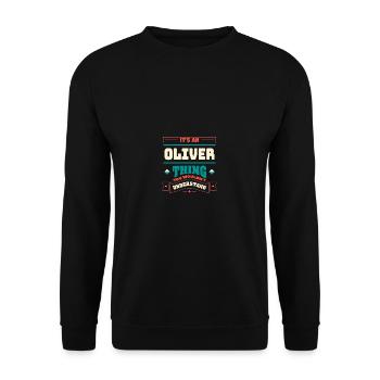 C’est un nom de famille Oliver Thing correspondant à la famille F - Sweat-shirt Unisexe - noir - Devant - Alina (178cm) & Michal (187cm)