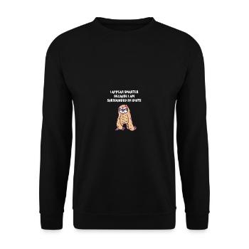 Smarter because I'm surrounded by idiots Funny Sat - Unisex Sweatshirt - black - Front - Alina (178cm) & Michal (187cm)