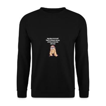 C’est assez d’interaction sociale pour une journée Lu - Sweat-shirt Unisexe - noir - Devant - Alina (178cm) & Michal (187cm)