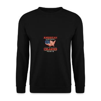 Amerikanisch gewachsen mit isländischen Anteilen P - Unisex Pullover - Schwarz - Vorne - Alina (178cm) & Michal (187cm)